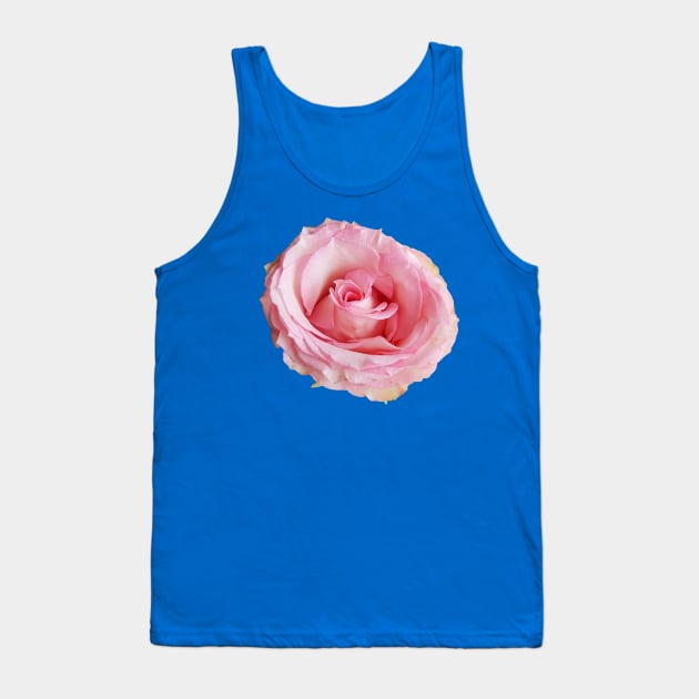 Pink Rose Floral Photo Cutout Tank Top by ellenhenryart